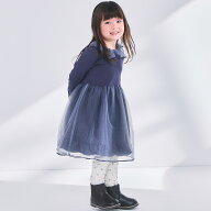 プティマイン(petit main)チュールドッキングワンピース 子供服 キッズ ベビー 女の子 女子 女児 通園 通学