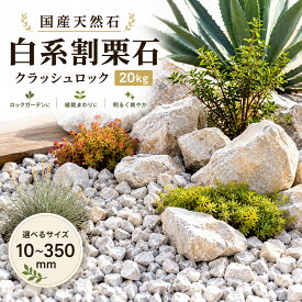 割栗石 国産 天然石 20kg 庭石 ロックガーデン ドライガーデン 砕石 化粧砂利 花壇 植栽まわり 外構 DIY サイズ選択 CHIP 20～50mm S L MIX LL アイボリーロック
