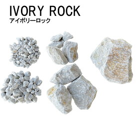 サイズが選べる 石灰岩 アイボリーロック 20kg 栗石 庭石 砕石 ドライガーデン ロックガーデン クラッシュロック