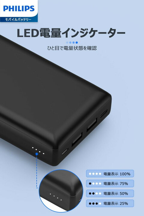 PHILIPS フィリップス ポータブル電源 300W 20000mAh 防災 アウトドア  