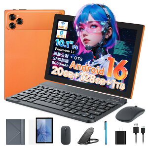 �y2026�V�o�� �z�^�u���b�g PC 10�C���` �A���h���C�h16 1280*800�𑜓x 20GB+128GB+1TB�g�� 8�RCPU 8000mAh+Type-C�[�d+5GWiFi+BT5.2+Widevine L1�Ή� GPS+GMS�F�� �L�[�{�[�h+�}�E�X+�ی�P�[�X+�^�b�`�y��+�t�B����