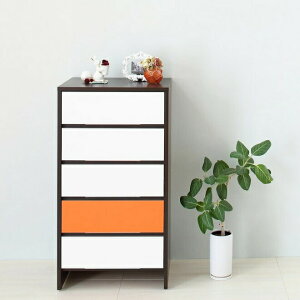【日本製・完成品】リビング家具 リビング収納 幅60cm チェスト 2トーン オレンジ 自社工場生産 収納家具 収納ラック 収納 木製 おしゃれ 北欧 たんす タンス