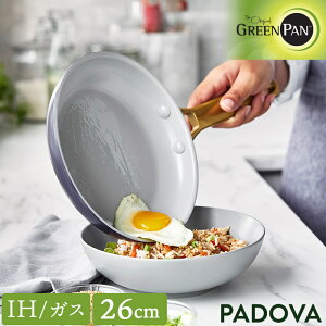 �y���K�i�zGREENPAN �p�h���@ IH�E�K�X�ΑΉ� �t���C�p�� 26cm �[��4.6cm �m���X�e�B�b�N�R�[�e�B���O �Z���~�b�N �_�C�������h���q�z�� PVD���H �S�[���h�n���h�� CC007049-004 padova �O���[���p�� PFAS