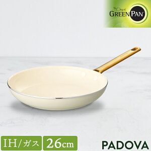 �y���K�i�zGREENPAN �p�h���@ IH�E�K�X�ΑΉ� �t���C�p�� 26cm �[��4.6cm �m���X�e�B�b�N�R�[�e�B���O �Z���~�b�N �_�C�������h���q�z�� PVD���H �S�[���h�n���h�� CC007049-004 padova �O���[���p�� PFAS