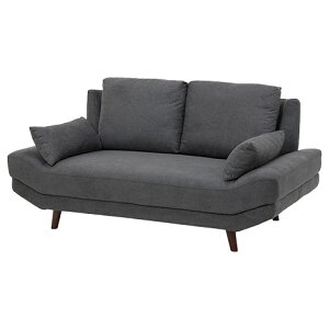 広い座面で寝転んでくつろげるソファ ロー/ハイ兼用 ダークブラウン/グレー/ネイビー/ダークグレー/アイボリー ブライト2P ごろ寝ソファー ワイド座面 ソファー 2人掛け sofa アームレスソフ