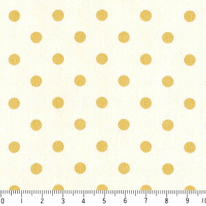 水玉 ドット 5ミリ ポジ 7206-21 マスタードイエロー 小サイズ ドット柄 黄色 イエロー かわいい 女の子 やや厚手 生成り色 晒し白 オックス生地 シーチング生地 布 綿100% 10cm単位  クッショ