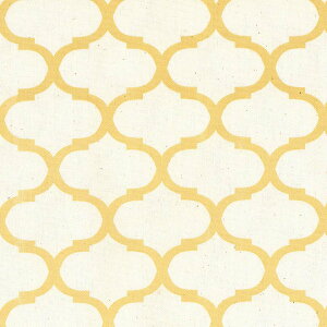 モロッカン 5.5cm ポジ 7434-21 マスタードイエロー ダマスク柄 モロッコ 生地 黄色 イエロー かわいい 女の子 やや厚手 生成り色 晒し白 オックス生地 シーチング生地 布 綿100% 10cm単位  カル