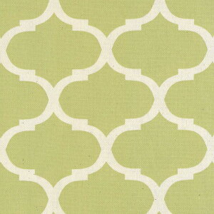 モロッカン 8.5cm ネガ 7433-25 ライムグリーン ダマスク柄 モロッコ 生地 緑 グリーン 10cm単位 やや厚手 生成りオックス 生地 布 松尾捺染 綿100% 110cm 布 カルトナージュ デコパージュ バッグ