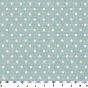 水玉 ドット 2.5ミリ ネガ 4989-34 サックスブルー ピンドット 水玉 小 ネガ 白抜き 緑 グリーン 10cm単位 やや厚手 生成りオックス生地 綿100% 110cm 布 クッション エプロン バッグ ハンドメイド
