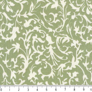 アラベスク ネガ 7239n-48 オリーブグリーン 緑 グリーン 10cm単位 やや厚手 生成りオックス 生地 布 松尾捺染 綿100% 110cm 布 カルトナージュ デコパージュ バッグ インテリア小物 雑貨 生地