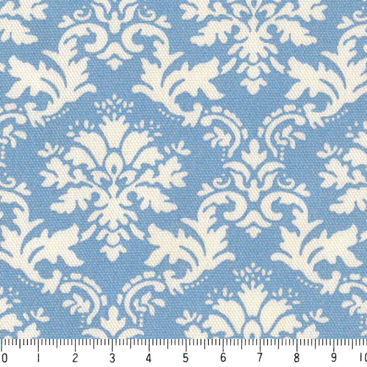 楽天市場】7838ダマスク ネガ 7838-49 スカイブルー ダマスク柄 生地  