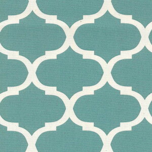 モロッカン 8.5cm ネガ 7433-52 ターコイスブルー ダマスク柄 モロッコ 生地 緑 グリーン おしゃれ きれい 10cm単位 やや厚手 生成りオックス 生地 布 松尾捺染 綿100% 110cm 布 カルトナージュ デ