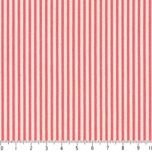 ストライプ 1.5ミリ 4958-56 コーラルピンク ピンストライプ 生地 ピンク かわいい 女の子 10cm単位 やや厚手 生成りオックス 生地 布 松尾捺染 綿100% 110cm 布 カルトナージュ おしゃれ 入園入