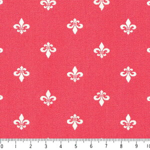 フルール・ド・リス ネガ 7648-59 パーティーピンク アイリス(Iris) 百合の花 紋章柄 夜柄 ピンク かわいい 女の子 10cm単位 やや厚手 生成りオックス生地 綿100% 110cm 布 フルールドリス フラ