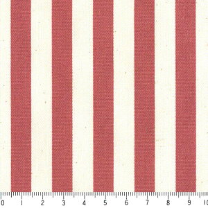 ストライプ 1センチ 4872-69 イングリッシュレッド おしゃれでかわいい 10ミリ巾 ストライプボーダー 赤 10cm単位 やや厚手 生成りオックス 生地 布 松尾捺染 綿100% 110cm 布 カルトナージュ デ