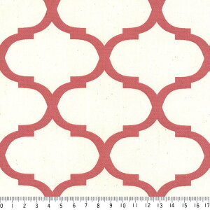 モロッカン 8.5cm ポジ 7432-69 イングリッシュレッド 赤 10cm単位 やや厚手 生成りオックス 生地 布 松尾捺染 綿100% 110cm 布 カルトナージュ デコパージュ バッグ インテリア小物 付属 用途 生