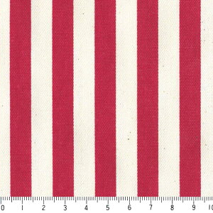 ストライプ 1センチ 4872-70 レッド おしゃれでかわいい 10ミリ巾 ストライプボーダー 赤 10cm単位 やや厚手 生成りオックス 生地 布 松尾捺染 綿100% 110cm 布 カルトナージュ デコパージュ バッ