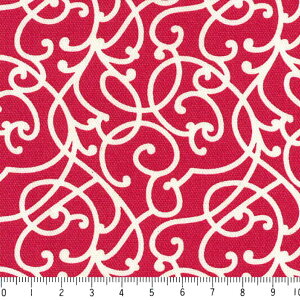 アラベスク ネガ 7238n-70 レッド 赤 10cm単位 やや厚手 生成りオックス 生地 布 松尾捺染 綿100% 110cm 布 カルトナージュ モロッカン ダマスク バッグ インテリア小物 雑貨 生地 商用利用可 生