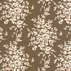 バラ 花柄 生地 おしゃれ オックス生地 フランス復刻 5418-74 BRONZE ブロンズ fleurir rose flower フラワー ボタニカル コットン生地 布 ローズ 薔薇柄 生成り オックス 綿100% 110cm幅 カルトナージュ