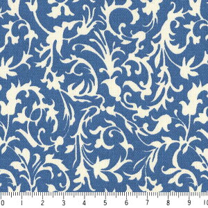 アラベスク ネガ 7239n-77 ロイヤルブルー ブルー 男の子 10cm単位 やや厚手 オックス シーチング 生地 布 松尾捺染 綿100% 110cm 布 カルトナージュ デコパージュ バッグ インテリア小物 雑貨