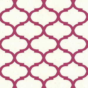 モロッカン 5.5cm ポジ 7434-79 オールドチェリー ダマスク柄 モロッコ 生地 赤 10cm単位 やや厚手 生成りオックス 生地 布 松尾捺染 綿100% 110cm 布 カルトナージュ デコパージュ バッグ インテ