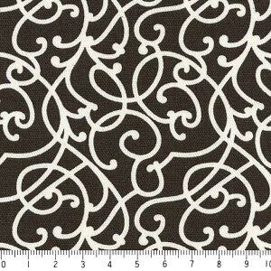 アラベスク ネガ 7238n-90 チャコール グレー 10cm単位 やや厚手 生成りオックス 生地 布 松尾捺染 綿100% 110cm 布 カルトナージュ モロッカン ダマスク バッグ インテリア小物 雑貨 生地 商用