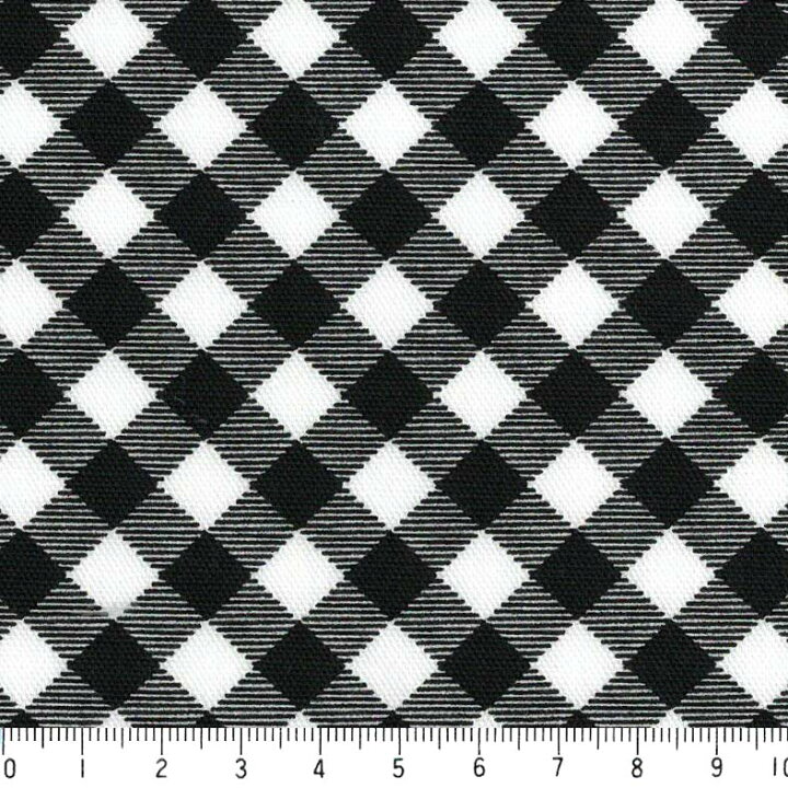 楽天市場 斜めチェック柄 7802 99 ブラック クロ 黒 ８ミリ 斜めチェック 黒 モノトーン 北欧風 男の子 10cm単位 切り売り 晒し オックス生地 綿100 110cm 入園入学 Gingham バッグ カルトナージュ生地 手芸 手作り生地 付属 用途 商用利用可 生地 松尾捺染