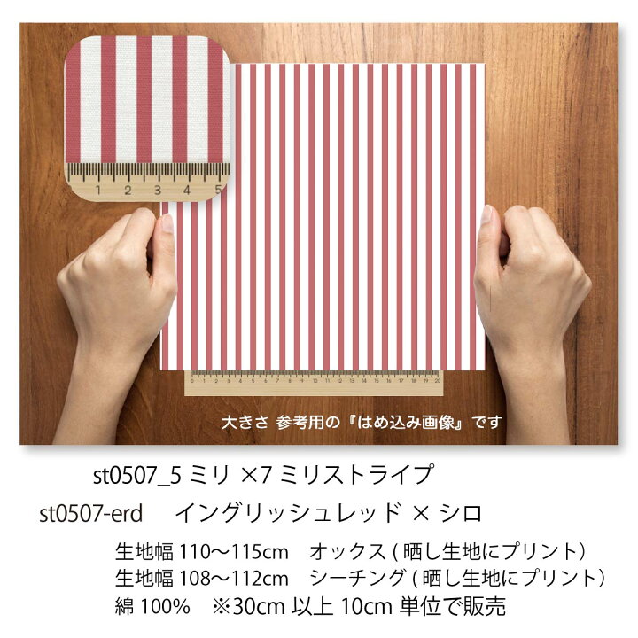 楽天市場】カラー5mm 生地色7mm ストライプ イングリッシュレッド 