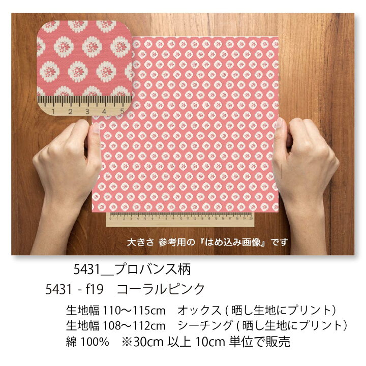 楽天市場】プロバンス模様 コーラルピンク 5431-f19 プロバンス柄 南 