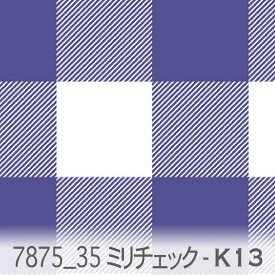 35ミリブロックチェック インペリアルブルー 7875-k13 大きなギンガムチェック 北欧風 かわいいチェック生地 7875 オックス生地 シーチング ブロード 11号帆布 ハンプ生地 日本製 生地 布 松尾捺染 綿100％ 10cm単位 カット売り 入園入学 商用利用可