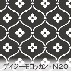 スモークブラック デイジーモロッカン 0705-n20 北欧風 かわいい生地 カルトナージュ オックス シーチング ブロード 生地 布 松尾捺染 綿100％ 10cm単位 カット売り 入園入学 商用利用可