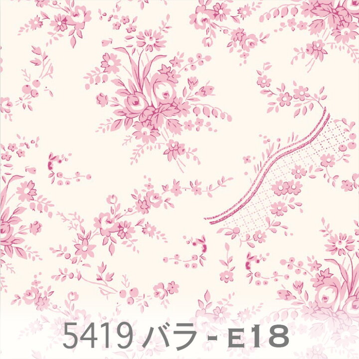 楽天市場】バラとレース柄 5419-e18 ローズピンク × フローラル 