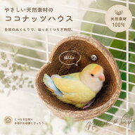 ココナッツ バードハウス 小鳥用 巣箱 鳥の巣 ココナッツハウス 天然素材 ネジ固定タイプ ケージ用 イン…