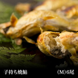 炭火焼 塩焼き 子持ち焼鮎（焼あゆ）(中サイズ6尾)　林屋