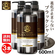 【ポイント最大35倍！21日9時59分まで】ブラック・ナチュラルシャンプー 600mL 3本セット ブラックケアシ…