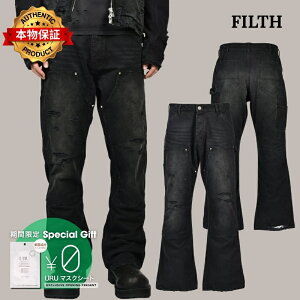 FILTH �t�B���X �y�{���ۏ؁z �p���c �X�g���[�g�n �����Y DIRTY DOUBLE KNEE FLARE / FADED BLK