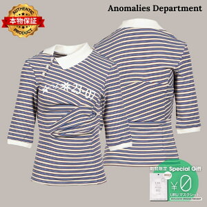 Anomalies Department �y�{���ۏ؁z T�V���c �X�g���[�g�n ���f�B�[�X RETRO STRIPED ASYMMETRICAL POLO / PURPLE