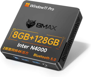 BMAX Intel N4000 RXp RpNgPC 4KΉ/É݌v ItBXɍœK 12ۏ DDR4 8GB+128GB Windows 11 Pro ~jp\R TDP 6W ȓd͏^PC 2.5GL BMAX \/d d/׋/Q