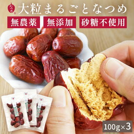 【通常価格より11%OFF】 棗専門店 なつめいろ 特選 ウイグル産 大粒なつめ 100g×3袋 お徳用 無農薬 検査済み 無漂白 自然栽培 無添加 砂糖不使用 和田玉なつめ 薬膳 ナツメ 棗 ドライなつめ 乾燥なつめ 更年期 女性 鉄分 葉酸 カルシウム 美容 ダイエット