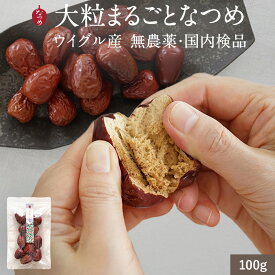 なつめいろ / ウイグル産 大粒 なつめ 100g (無農薬 国内検査済み 無添加 砂糖不使用 和田玉なつめ ナツメ 棗 ドライなつめ 実 乾燥なつめ ドライフルーツ 鉄分補給 鉄分 葉酸 カルシウム カリウム 美容 健康 ダイエット 低カロリー ヘルシー 薬膳 お試し 1,500円以内 )