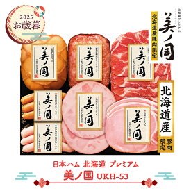 お歳暮 2025 【2025/11/21〜12/25お届け】 日本ハム 北海道 プレミアム 美ノ国 UKH-53 NMUKH-53 惣菜 ハム ももハム ミートローフ 生ハム ロースハム ウインナー グルメ お取り寄せ ハムギフト プレゼント ギフト 詰め合わせ 送料無料 御歳暮