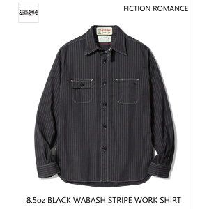 VK[P[ SUGAR CANE FICTION ROMANCE 8.5oz. BLACK WABASH STRIPE WORK SHIRT ubNEHobVXgbv[NVc SC29585 21,780