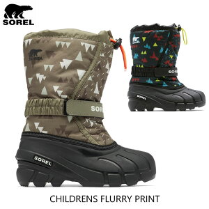 �\���� SOREL �`���h�����Y�t���[���[�u�[�c �X�����g CHILDRENS FLURRY BOOT PRINT NC3504 �X�m�[�u�[�c