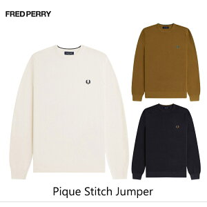 FRED PERRY �t���b�h�y���[ Pique Stitch Jumper �s�P �N���[�l�b�N ���̎q �j�b�g K1309 ��19,800