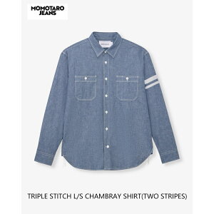 MOMOTARO JEANS �����Y�W�[���Y TRIPLE STITCH L/S CHAMBRAY SHIRT(TWO STRIPES) �g���v���X�e�b�` �����V�����u���[�V���c MMLS3000 ��25,300