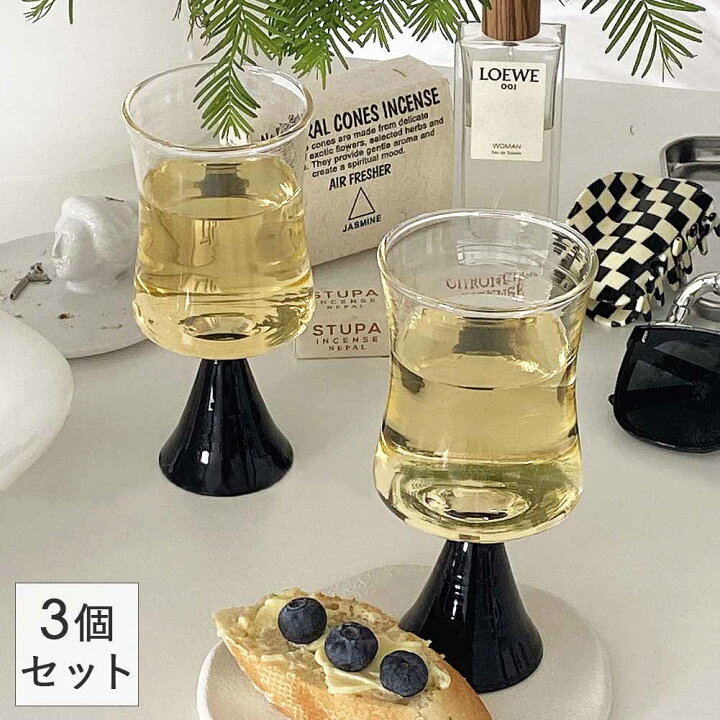 楽天市場】グラス 3個セット ブラック脚 おしゃれ コップ レトロ 