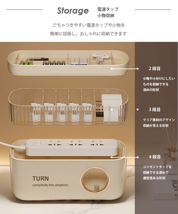 楽天市場】電源タップ収納 ケーブル収納 コード収納 電源タップ 