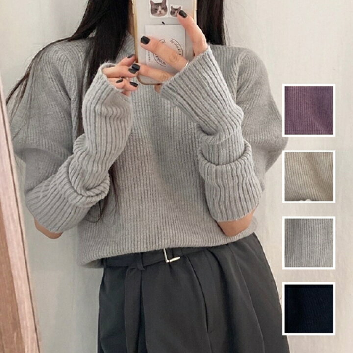 楽天市場 レビューでプレゼント 韓国 ファッション レディース トップス ニット セーター 韓国 秋 冬 カジュアル お取り寄せ Ptxm292 オルチャン ファッション コーデ シンプル 定番 セレカジ 代 30代 40代 22 リブニット 五分袖 アームウォーマー プレーン