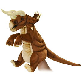 ハンサ【HANSA】リアルぬいぐるみハンドパペット 恐竜 トリケラトプスブラウン42