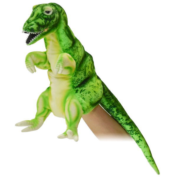 hansa リアルアニマル 大人気 動物 そっくり 人気 ふわふわ 指人形 操り人形 恐竜 セール HANSA 人形劇 グリーン50 ハンサ リアルぬいぐるみハンドパペット ティラノサウルス